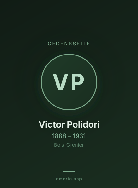 Gedenkportrait von Victor Polidori