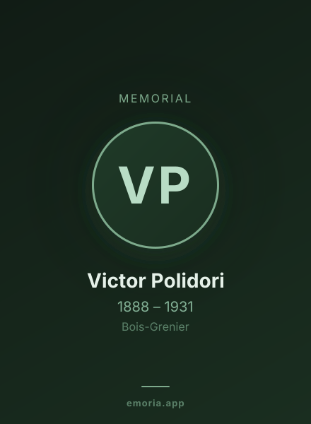 Memorial portrait of Victor Polidori