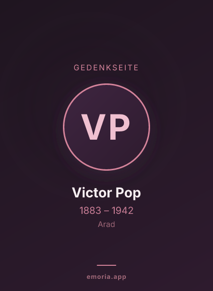 Gedenkportrait von Victor Pop