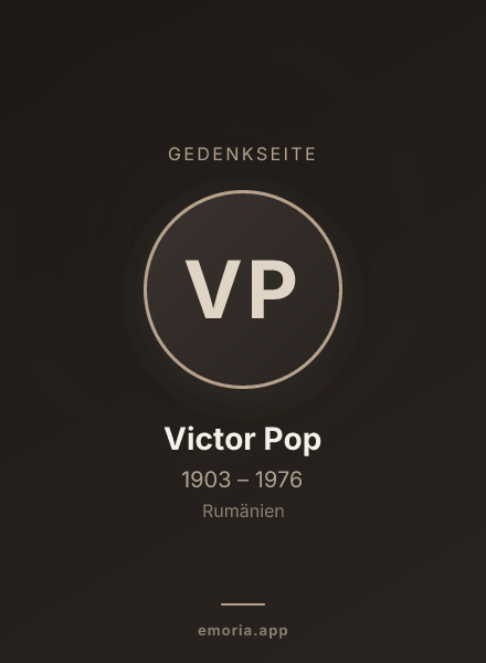 Gedenkportrait von Victor Pop