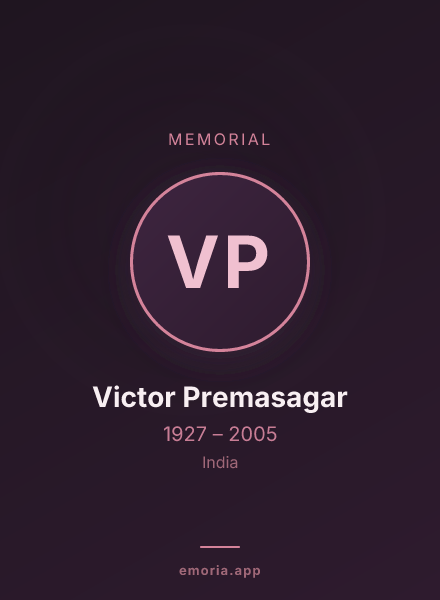 Memorial portrait of Victor Premasagar
