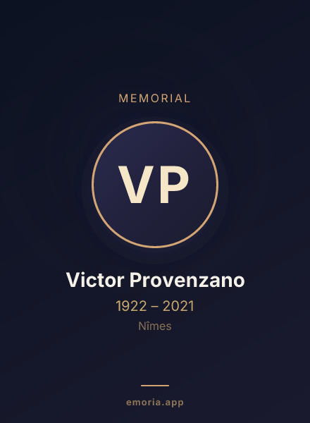 Memorial portrait of Victor Provenzano