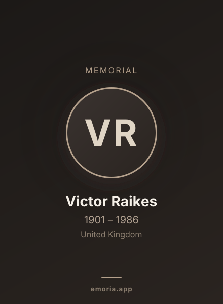 Memorial portrait of Victor Raikes