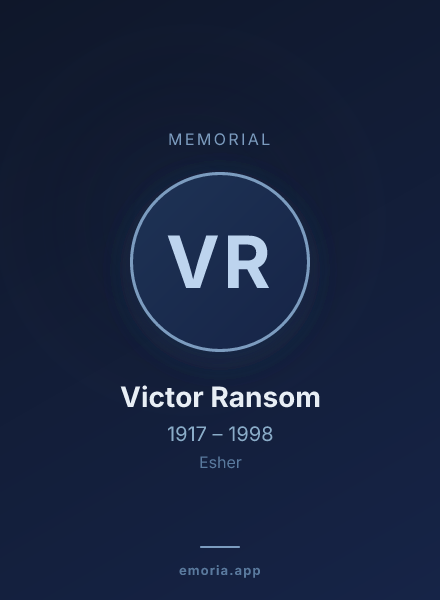 Memorial portrait of Victor Ransom
