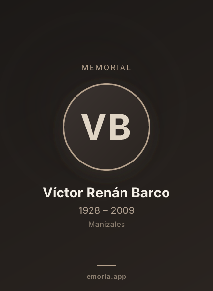 Memorial portrait of Víctor Renán Barco