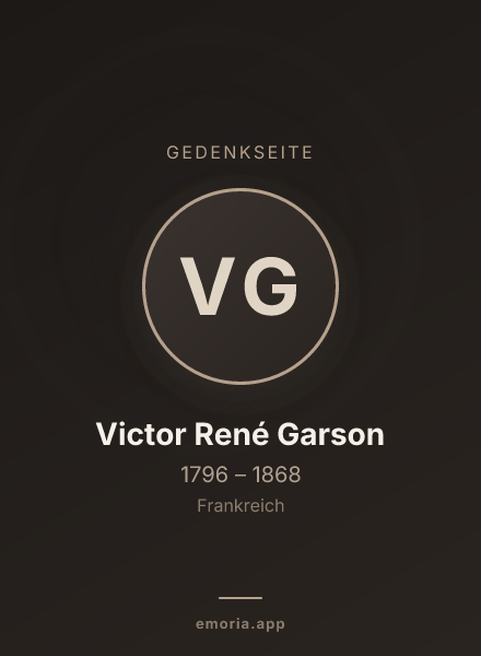 Gedenkportrait von Victor René Garson