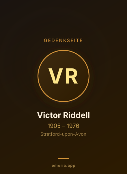 Gedenkportrait von Victor Riddell