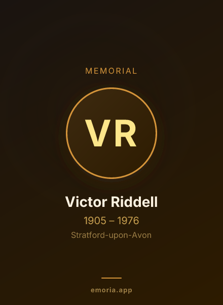 Memorial portrait of Victor Riddell