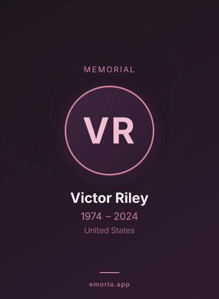 Memorial portrait of Victor Riley