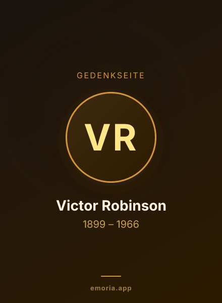 Gedenkportrait von Victor Robinson