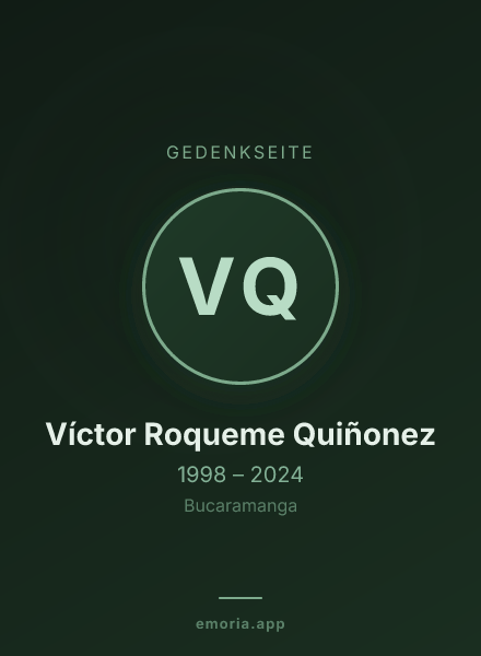 Gedenkportrait von Víctor Roqueme Quiñonez