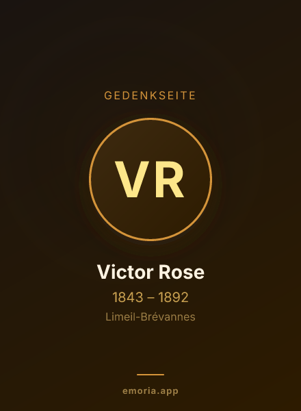Gedenkportrait von Victor Rose