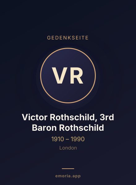 Gedenkportrait von Victor Rothschild, 3rd Baron Rothschild