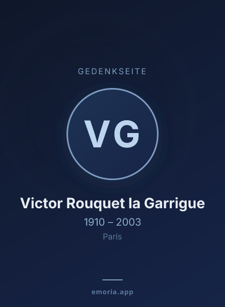 Gedenkportrait von Victor Rouquet la Garrigue