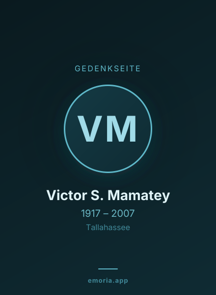 Gedenkportrait von Victor S. Mamatey