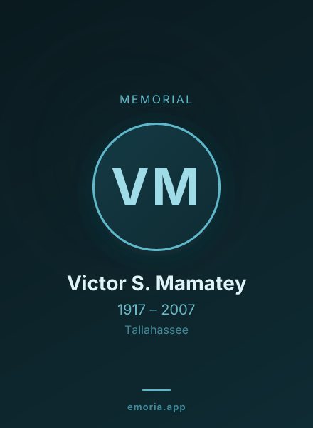 Memorial portrait of Victor S. Mamatey