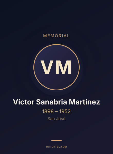 Memorial portrait of Víctor Sanabria Martínez