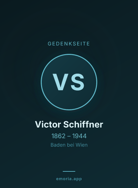 Gedenkportrait von Victor Schiffner