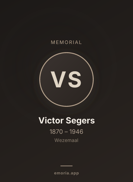 Memorial portrait of Victor Segers