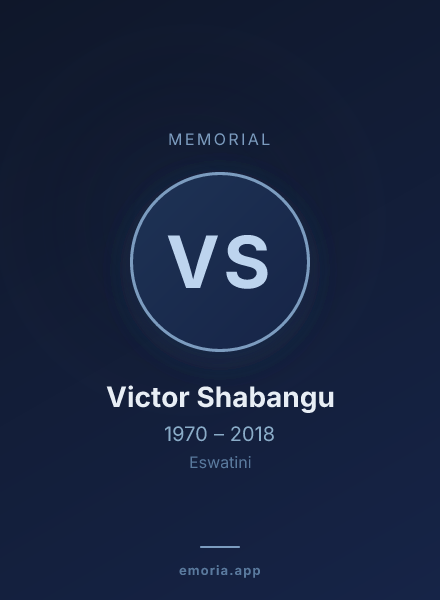 Memorial portrait of Victor Shabangu