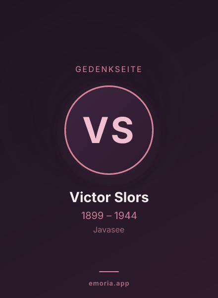 Gedenkportrait von Victor Slors