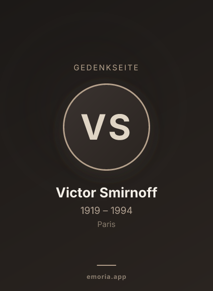 Gedenkportrait von Victor Smirnoff