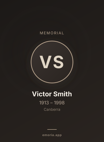 Memorial portrait of Victor Smith