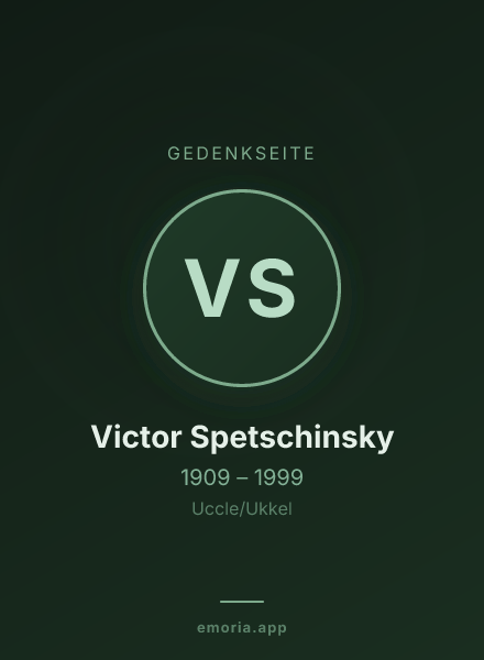 Gedenkportrait von Victor Spetschinsky