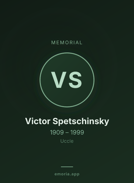 Memorial portrait of Victor Spetschinsky