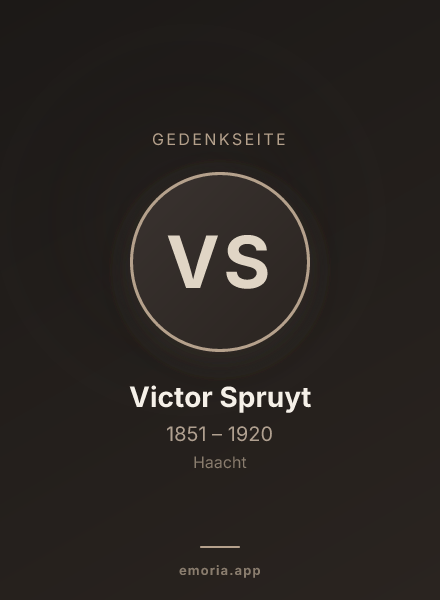 Gedenkportrait von Victor Spruyt