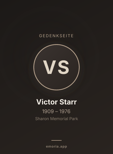 Gedenkportrait von Victor Starr