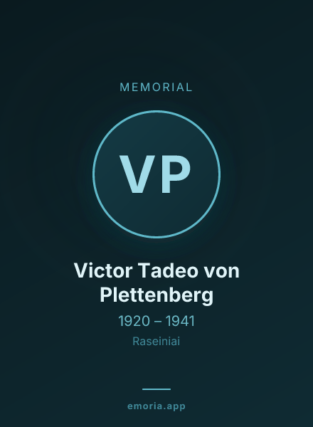 Memorial portrait of Victor Tadeo von Plettenberg