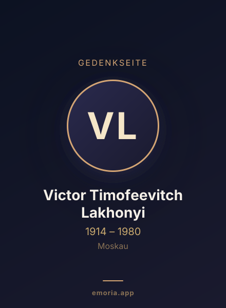 Gedenkportrait von Victor Timofeevitch Lakhonyi