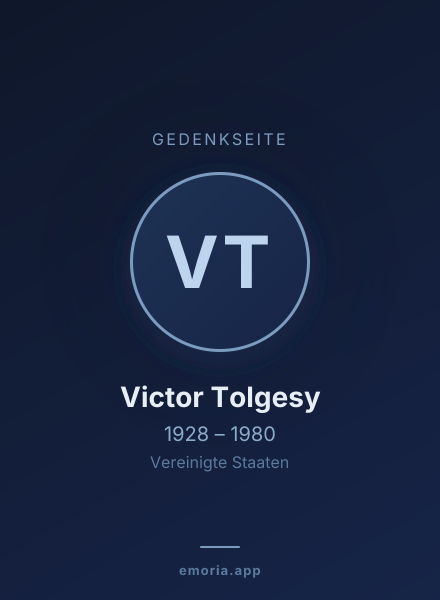 Gedenkportrait von Victor Tolgesy