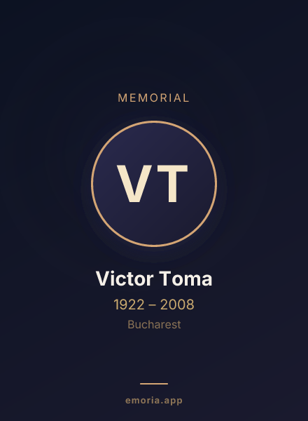 Memorial portrait of Victor Toma