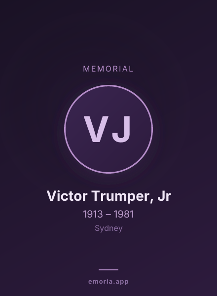 Memorial portrait of Victor Trumper, Jr
