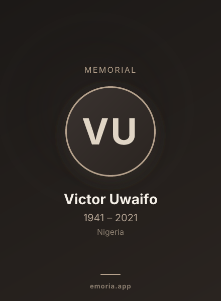 Memorial portrait of Victor Uwaifo