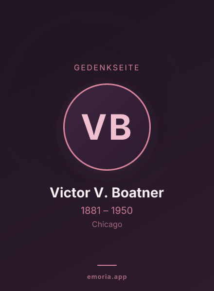 Gedenkportrait von Victor V. Boatner