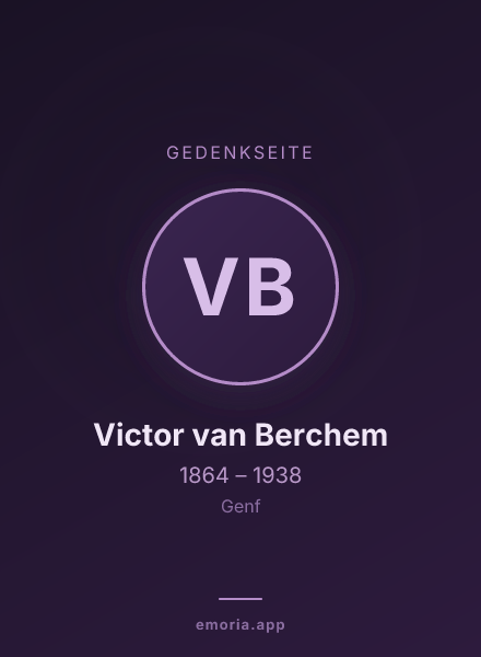 Gedenkportrait von Victor van Berchem