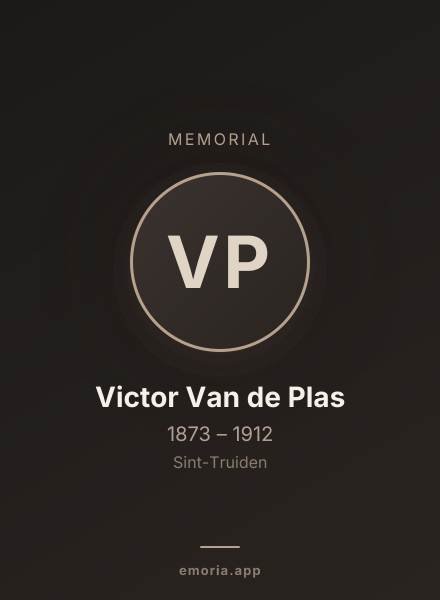 Memorial portrait of Victor Van de Plas