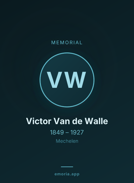 Memorial portrait of Victor Van de Walle