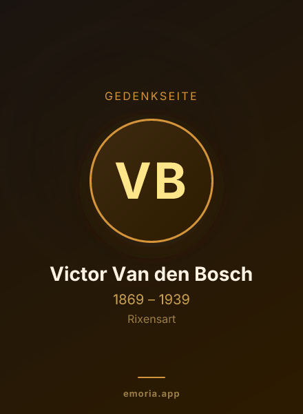 Gedenkportrait von Victor Van den Bosch