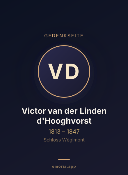 Gedenkportrait von Victor van der Linden d'Hooghvorst