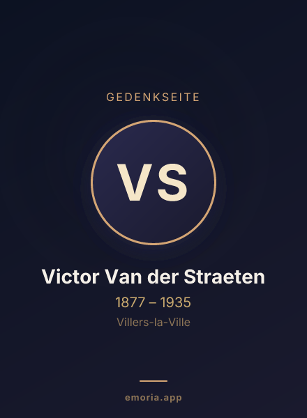 Gedenkportrait von Victor Van der Straeten