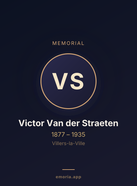 Memorial portrait of Victor Van der Straeten