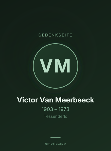 Gedenkportrait von Victor Van Meerbeeck