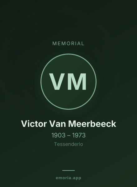 Memorial portrait of Victor Van Meerbeeck