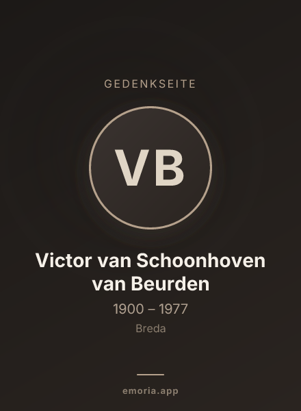 Gedenkportrait von Victor van Schoonhoven van Beurden