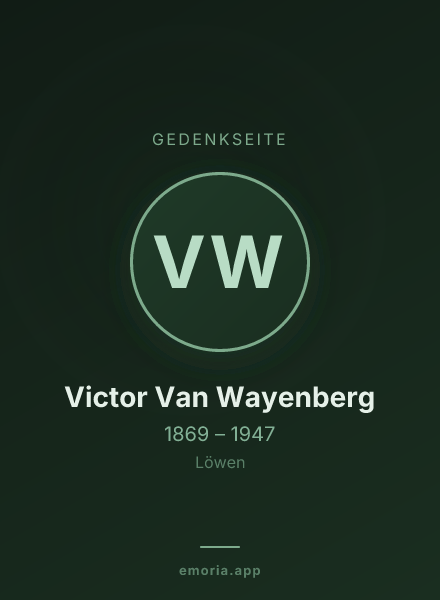 Gedenkportrait von Victor Van Wayenberg