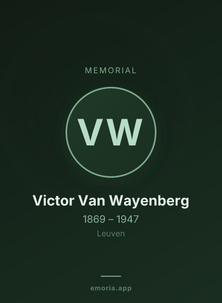 Memorial portrait of Victor Van Wayenberg
